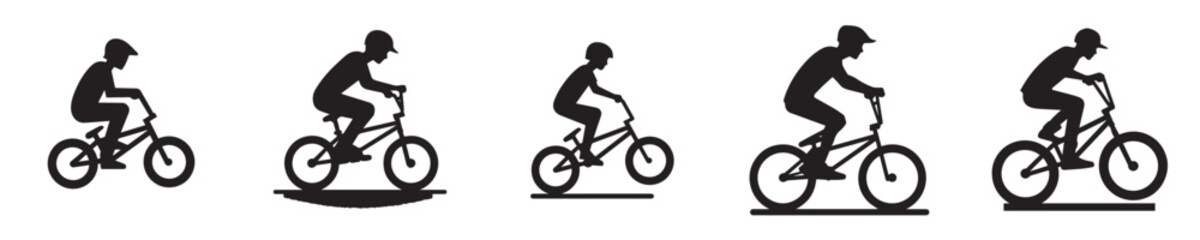 vector silhouette of a bmx rider
