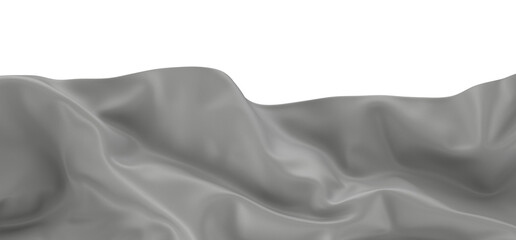 Fototapeta premium A close-up of a white fabric with a smooth, silky texture. The fabric is draped and folded, creating an abstract pattern and a sense of movement.