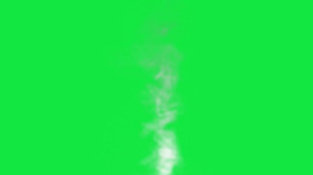 White steam or smoke effect on green screen background. Candle smoke rising up. Soft steam from hot food or cooking. Smoke video 4k