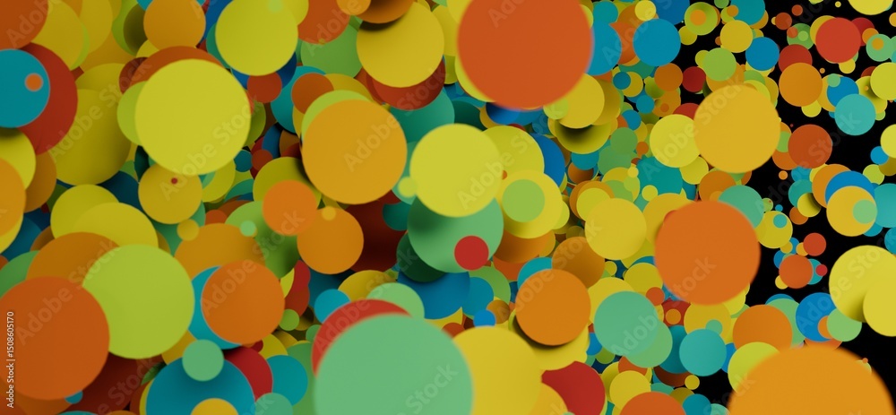 Fototapete vibrant, abstract background with overlapping circles in various colors. perfect for presentations o