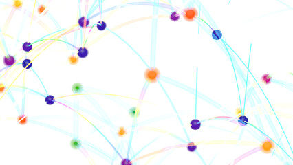 Abstract Colorful Network with Connected Nodes