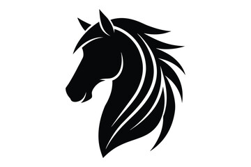Decorative horse head silhouette vector art | detailed profile equestrian face