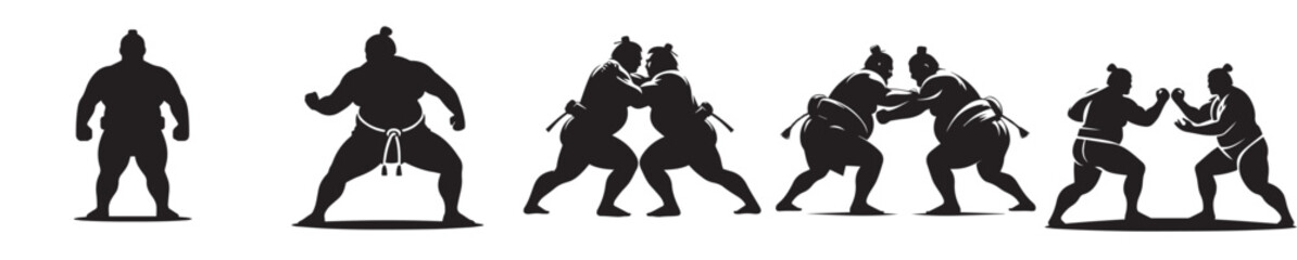 vector silhouette of a sumo wrestler