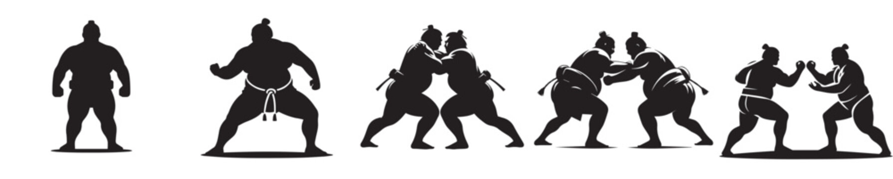 vector silhouette of a sumo wrestler