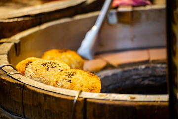 Freshly Baked Taiwanese Pepper Buns Close-Up
