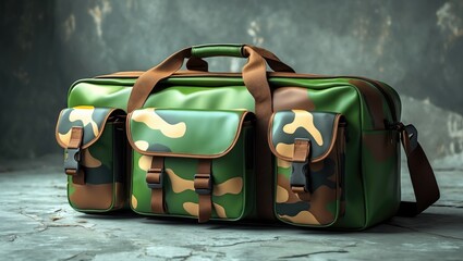 Army Green and Brown Camouflage Gun Bag with space for customization