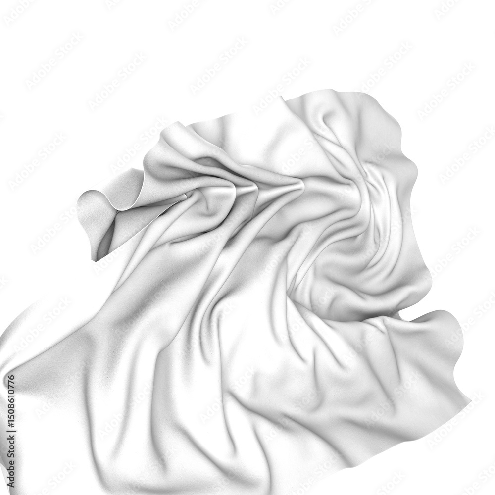 Leinwandbilder close-up of white fabric with smooth texture, displaying elegant draping and soft folds