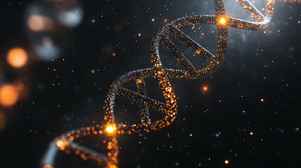 Illuminated DNA Strand in Cosmic Setting