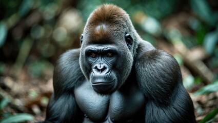 A large and dominant lowland gorilla male