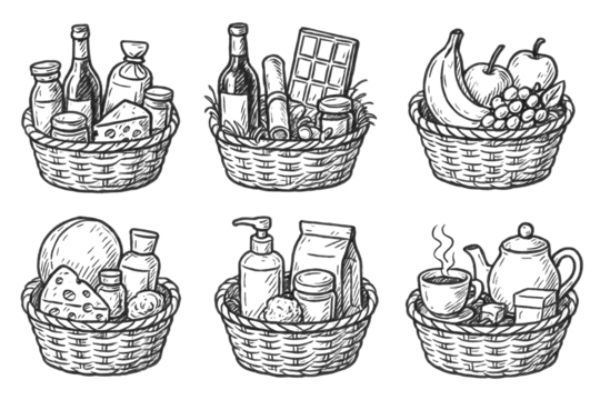 Hand-Drawn Hamper Icons