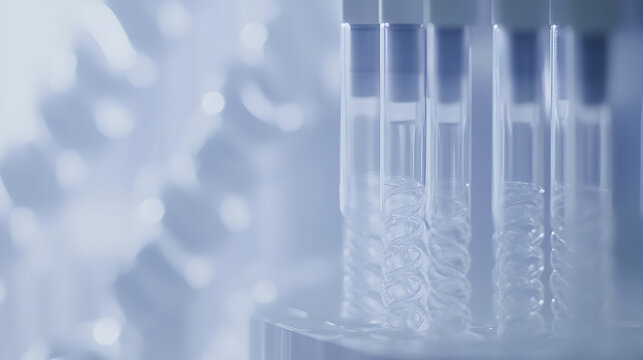 Laboratory Test Tubes with Liquid Samples