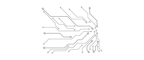 Vector Technology circuit diagram on white background. High-tech circuit board connection system.