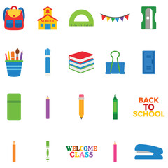 school equipments illustration, School Supplies Digital File, Back to School Supplies Design, Classroom clipart, Teacher School design sublimation bundle
