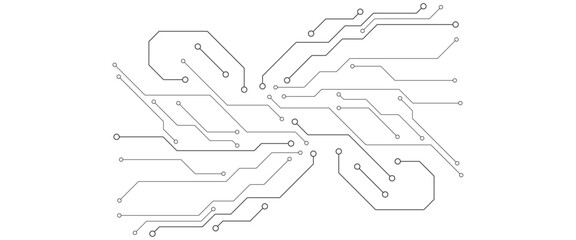 Abstract futuristic circuit board Illustration, Circuit board with various technology elements. Circuit board pattern for technology background. Vector illustration