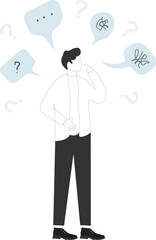 Businessman has a question  Illustration