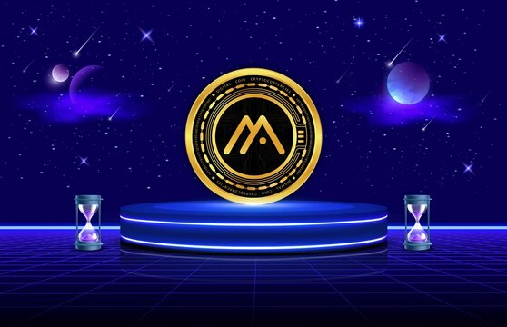  moca network-moca currency images on digital background. 3d illustrations.