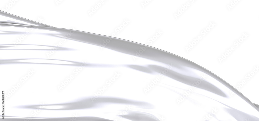 Leinwandbilder close-up of a white fabric with soft folds and creases. the abstract texture creates a smooth and el
