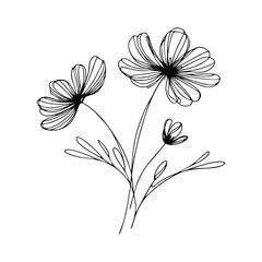 Elegant Minimalist Flower Logo – Modern Botanical Vector Emblem