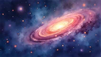 Obraz premium an image of a colorful galaxy featuring a swirl of nebulas and twinkling stars
