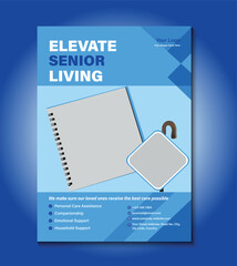 Elegant and fully editable flyer template for home senior care services. Ideal for promoting in-home assistance, elderly support, healthcare solutions, and compassionate caregiving providers.