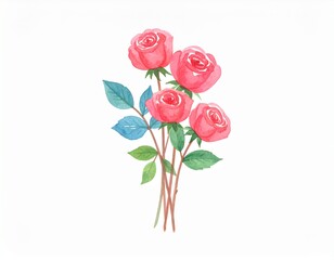Fototapeta premium 花 バラ イラスト