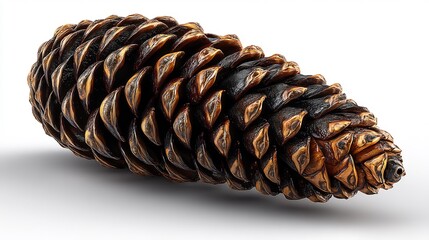 Large Pine Cone with Nature Detail, Autumn, and Isolated.