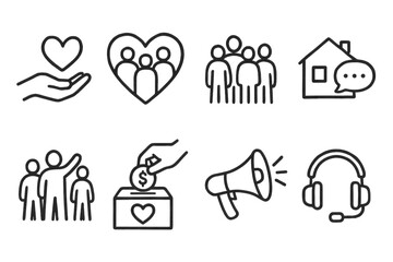 Hand-Drawn Charity Icons