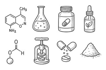 Pharmacy Sketch Icons