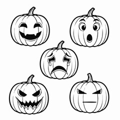 halloween pumpkin with funny faces