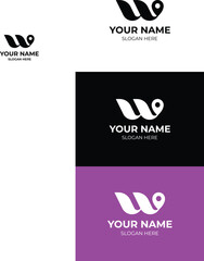 latter W and location pin logo 