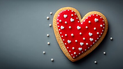 Red Heart Cookie Valentines Day Baking.