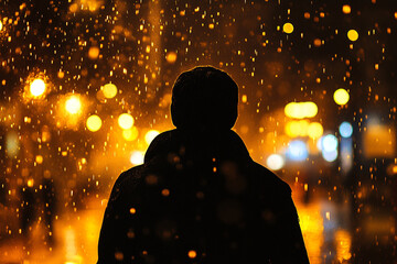 Man standing under a streetlight
