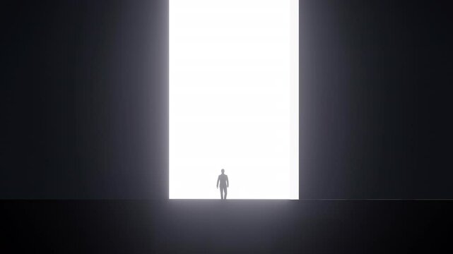 A man goes into the opening gate with a clearance