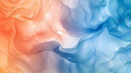 Fototapeta premium Abstract fluid art background wallpaper with orange and blue color gradient smoke effect design