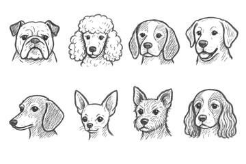 Obraz premium Hand-Drawn Dog Icons