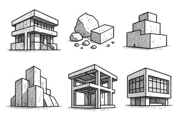 Hand-Drawn Architecture Icons