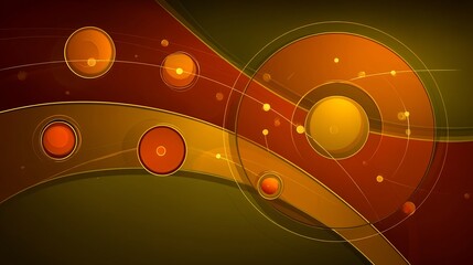 Abstract Orange Brown Green Background Design.