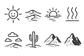 Obraz premium Desert Icon Sketches
