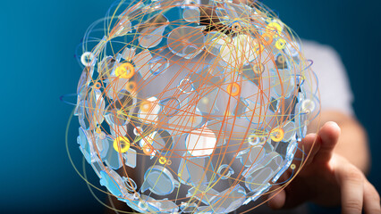 Abstract image of a global network, showcasing interconnectedness and digital communication.