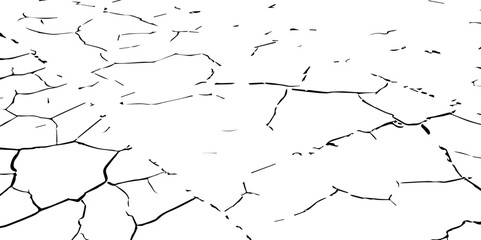  Close-up abstract vector illustration of a network of dark, irregular cracks against a solid black background, resembling a dry, fractured surface.