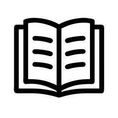Opened Book Pictogram – Reading and Education Icon for Library Apps, E-Readers, and Learning Platforms