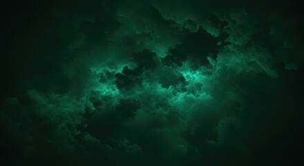 Fototapeta premium Dramatic emerald green clouds creating an abstract and ethereal atmosphere with a sense of mystery and magic, perfect for backgrounds and atmospheric designs