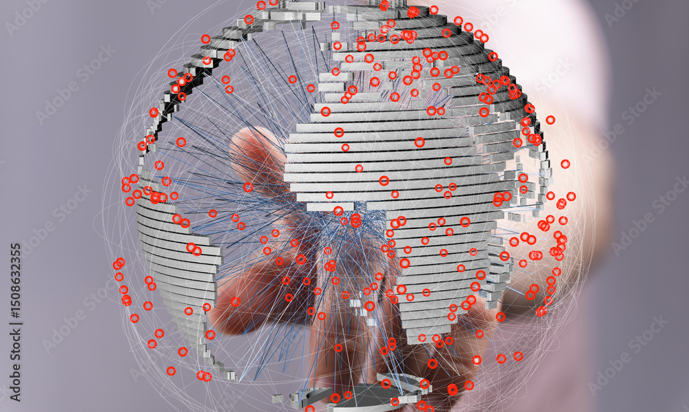 Poster abstract image of a global network. perfect for technology, communication, and connection concepts.