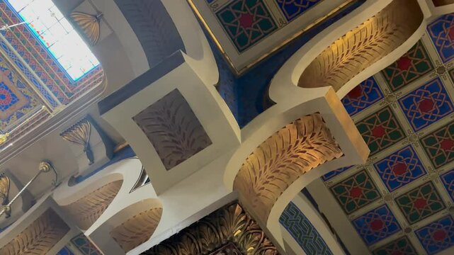 detailed Jewish architecture in the synagogue