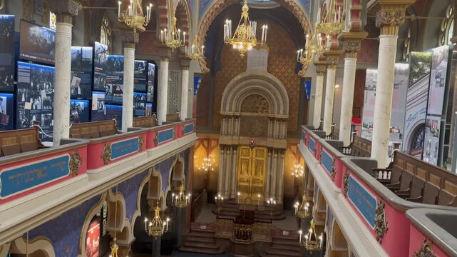 Religious landmark: impressive interior of a synagogue