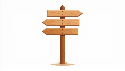 Three Wooden Directional Signs