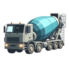 truck isolated on white background,“Vector Cement Mixer Truck – Construction Vehicle Illustration”


