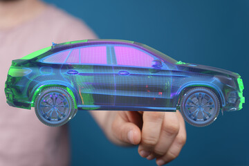 Modern automotive design.  3D model of a luxury SUV.  Concept car visualization.