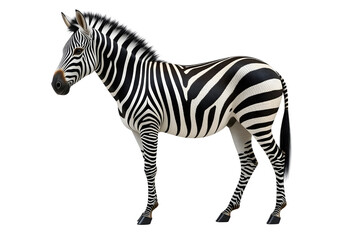 Obraz premium African Zebra Standing Isolated on Transparent Background