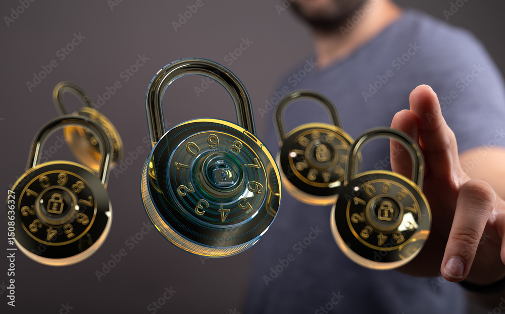 Aufkleber secure your data with robust digital locks. cybersecurity solutions for ultimate protection.